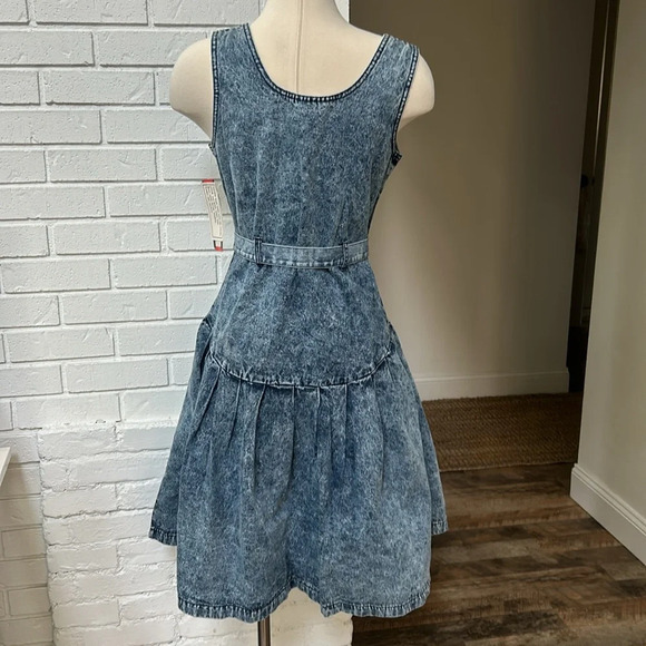 Vintage Miss Lizz Acid Wash Drop Waist 7/8 Dress NWT - Picture 4 of 12